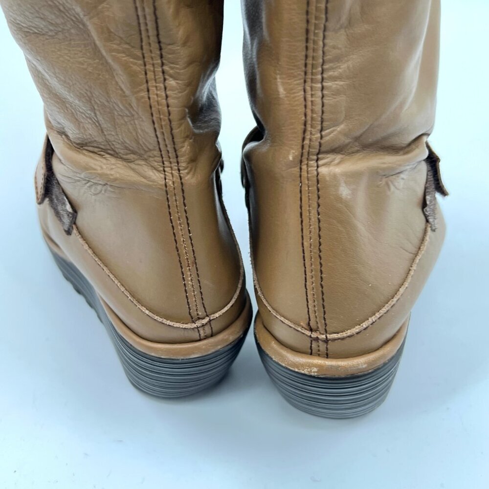 Fly London Slouch Wedge Leather Boots - Picture 6 of 11